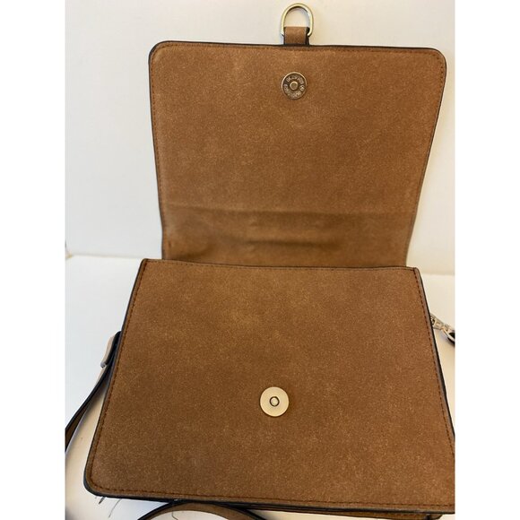 Kiss Me Couture Vegan Leather Small Crossbody Bag Laces Y2K Style Cognac Brown - Picture 2 of 16